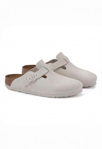 Birkenstock Boston Suede Leather Antique White